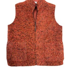 Worlds Apart Women’s Orange Wool/Mohair Vest Size Medium